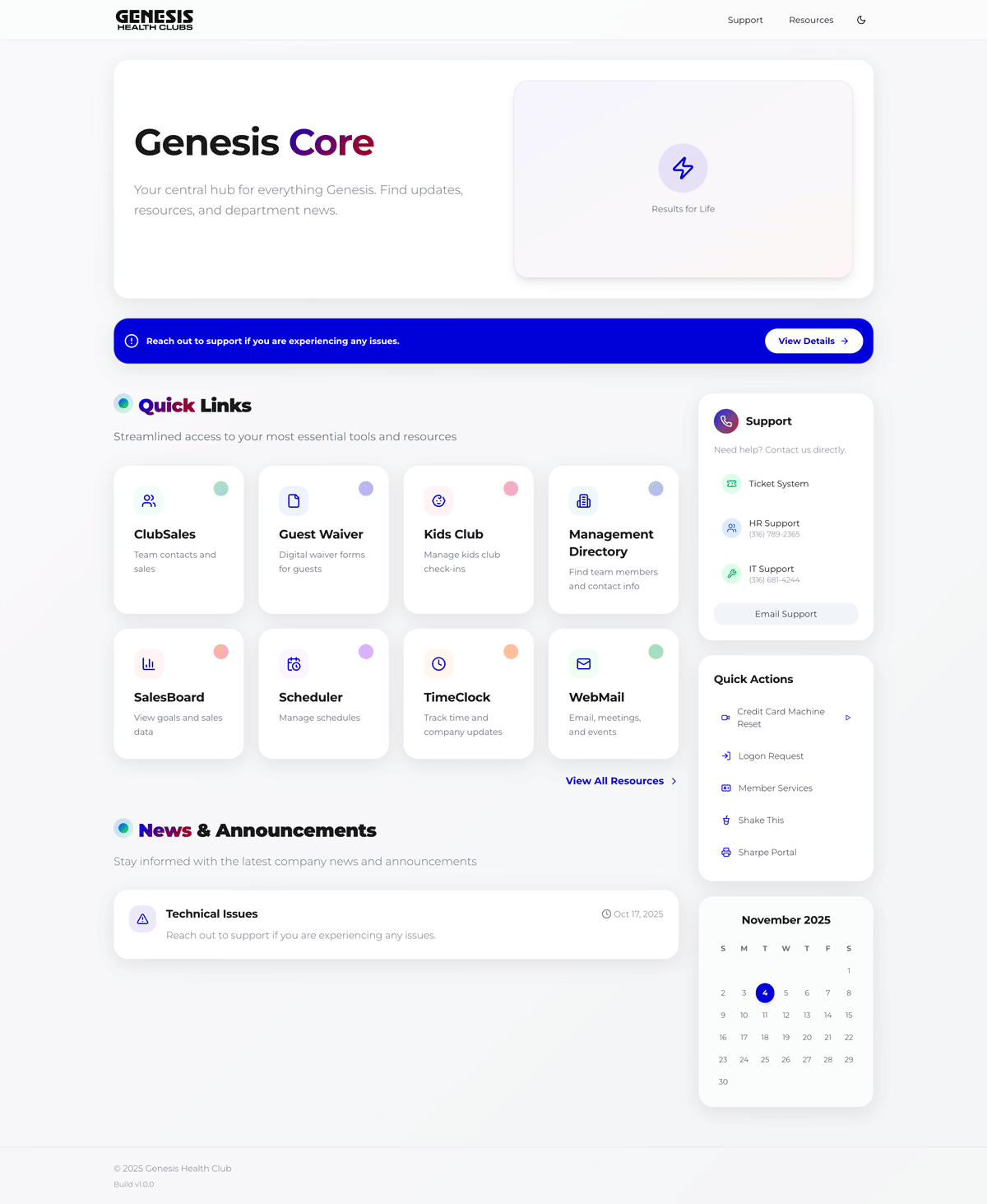 Core home page light mode