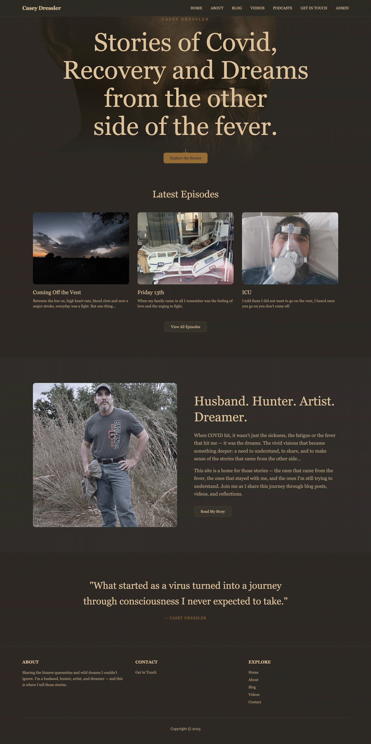 CaseyDressler.com homepage